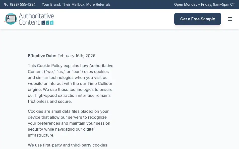Screenshot of authoritativecontentllc.com