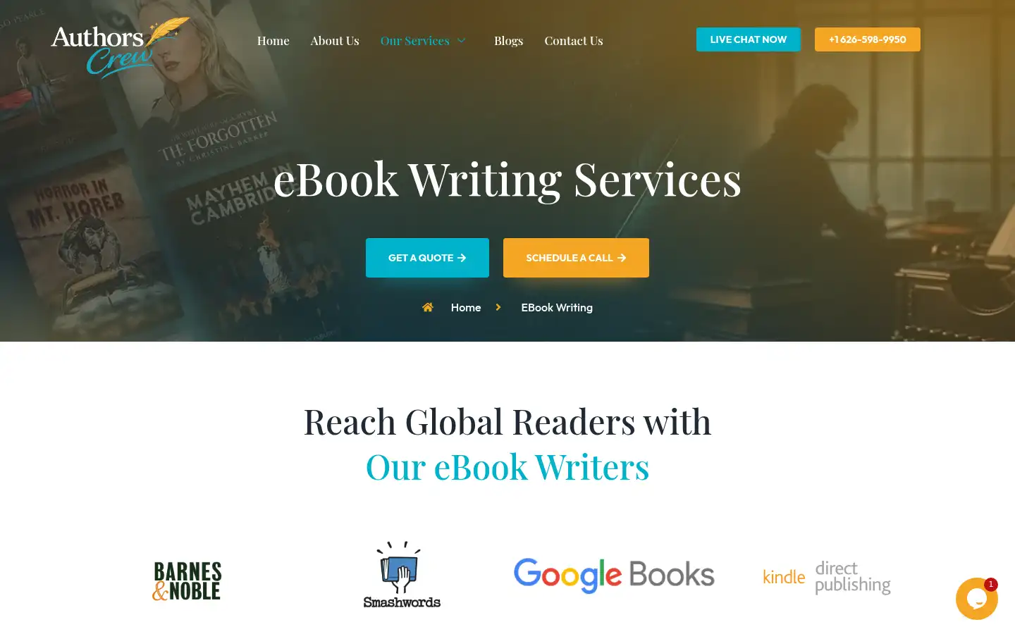 Screenshot of authorscrew.com