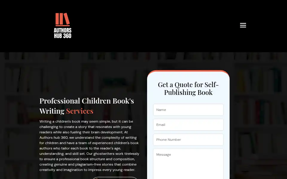 Screenshot of authorshub360.com