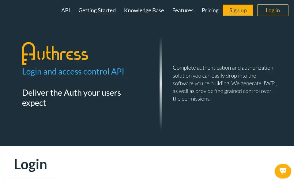 Screenshot of authress.io
