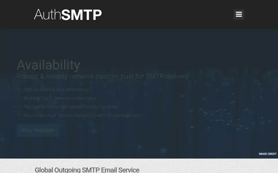 Screenshot of authsmtp.com