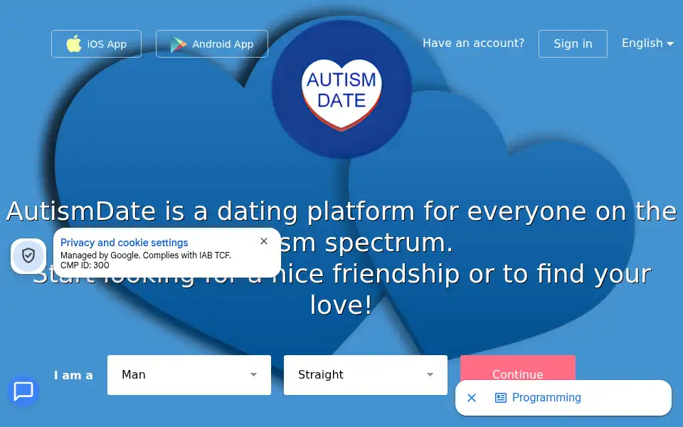 Screenshot of autismdate.com