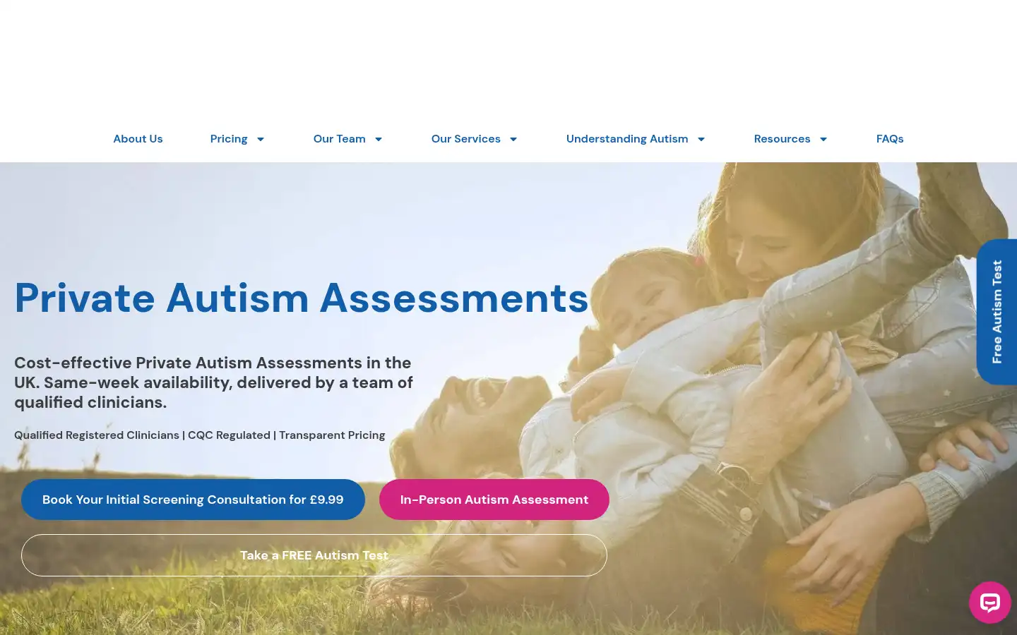 Screenshot of autismdetect.co.uk