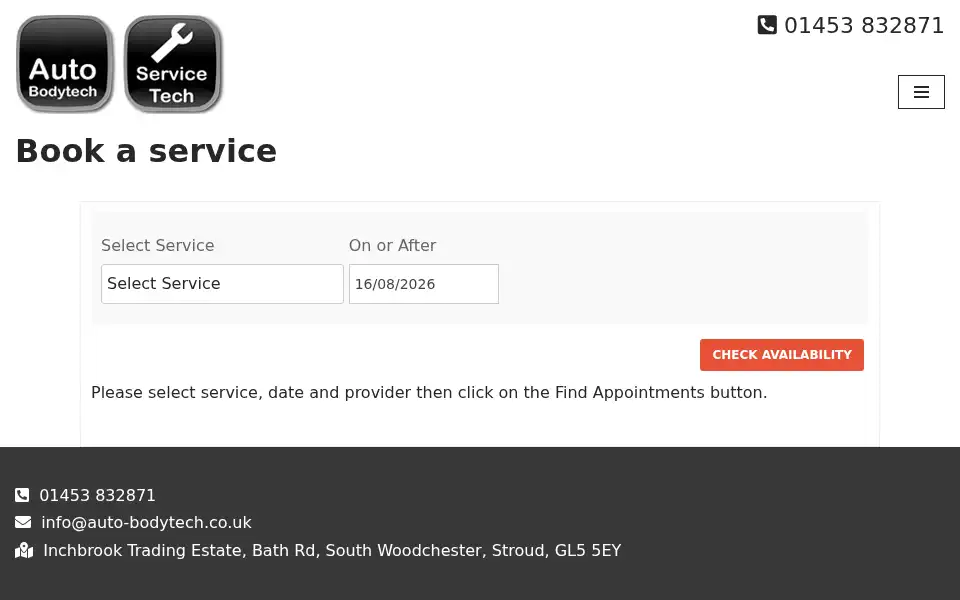 Screenshot of auto-bodytech.co.uk