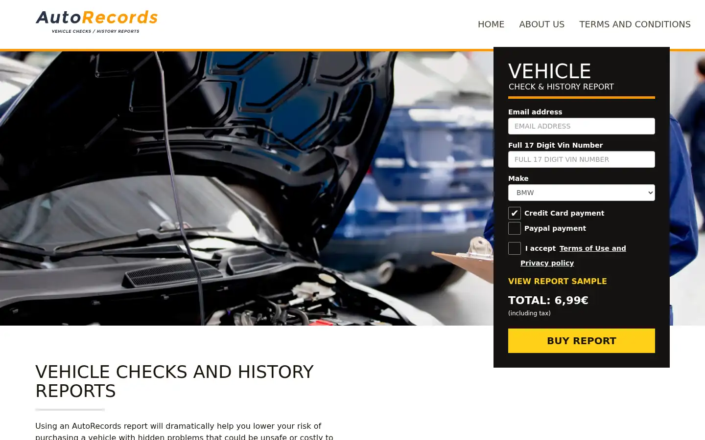 Screenshot of auto-records.com