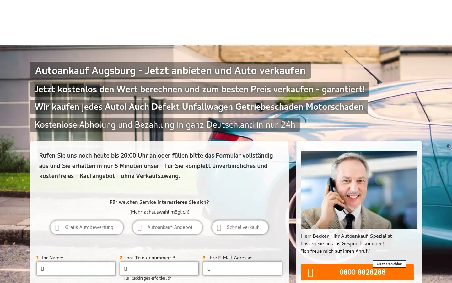 Screenshot of autoankaufaugsburg.de