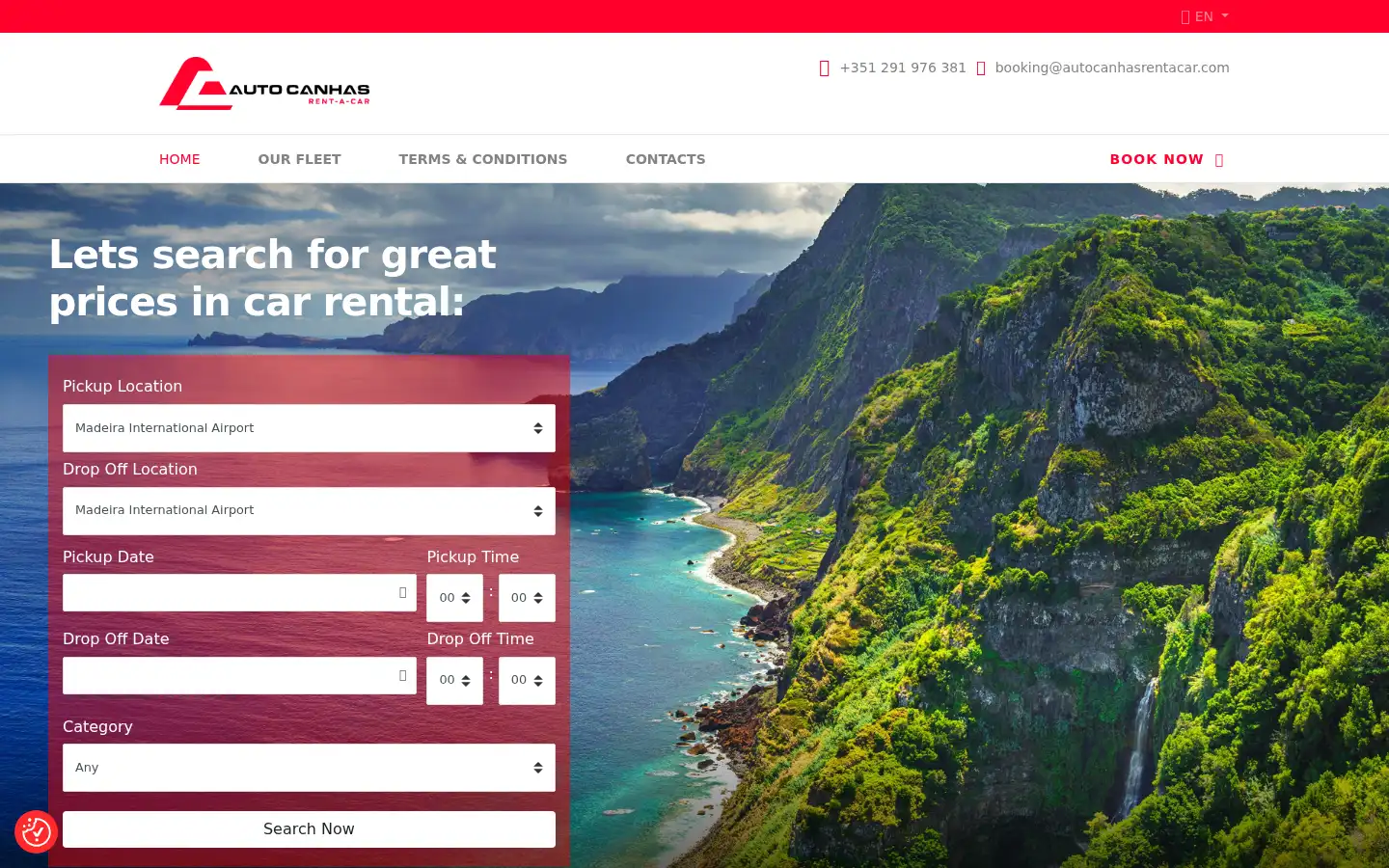 Screenshot of autocanhasrentacar.com