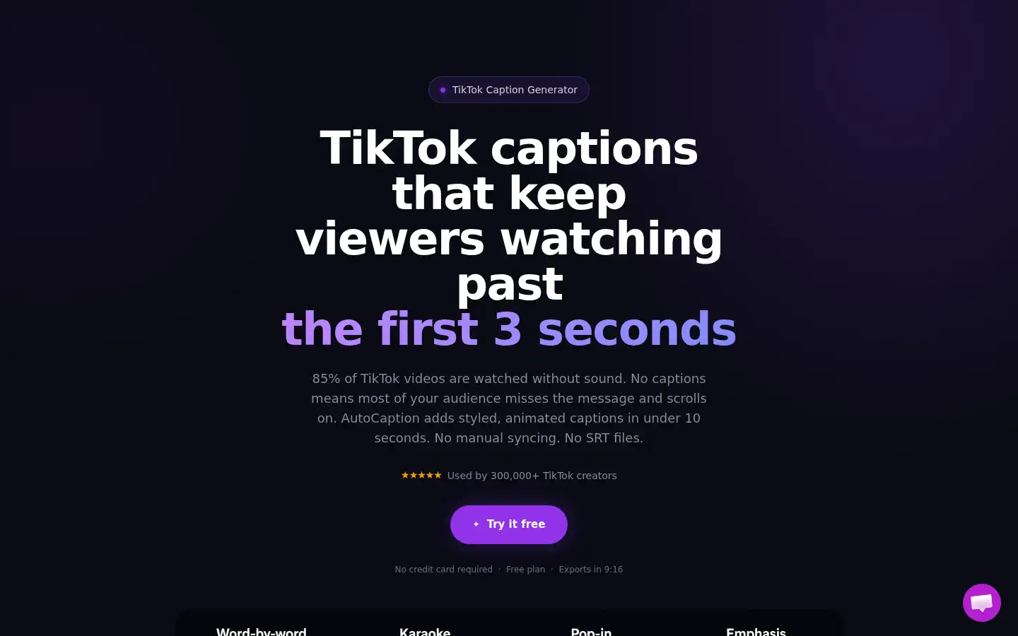 Screenshot of autocaption.io