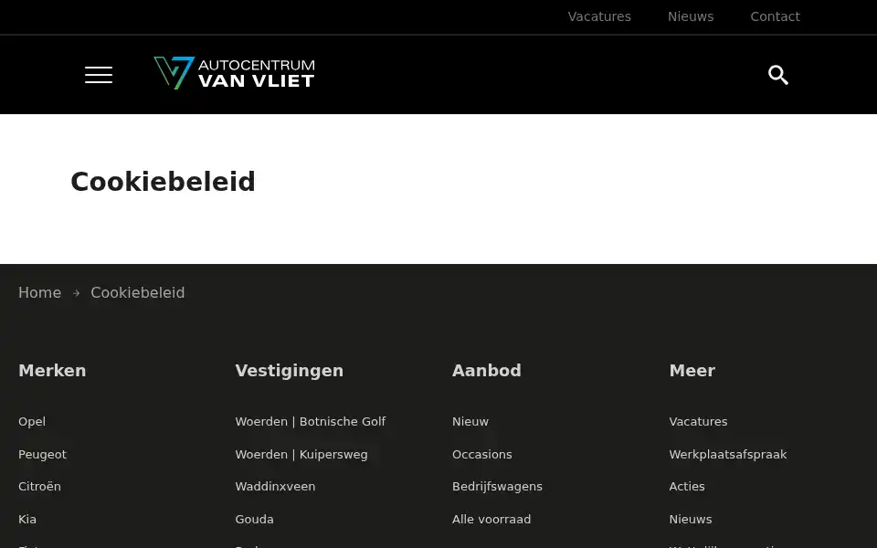 Screenshot of autocentrumvanvliet.nl