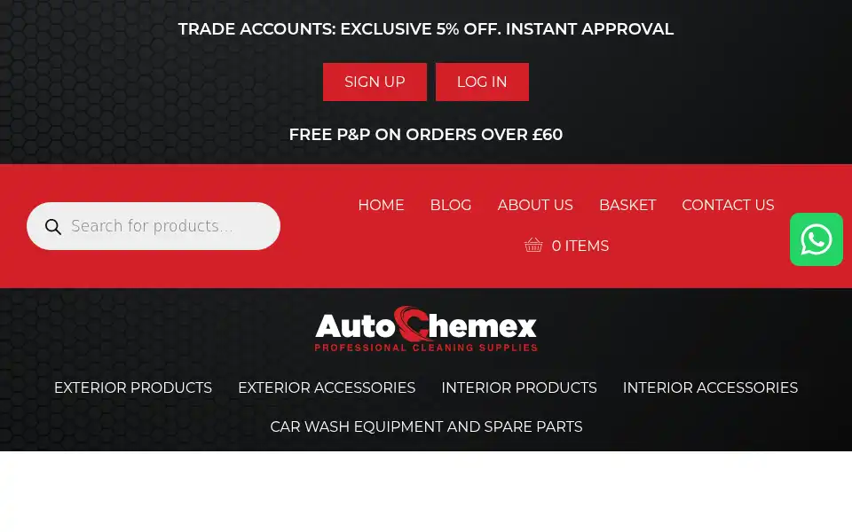 Screenshot of autochemex.co.uk