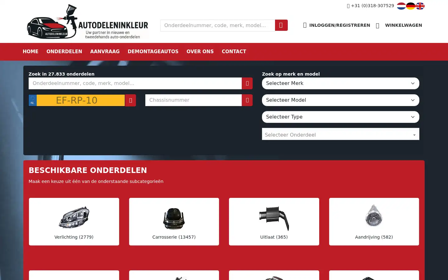 Screenshot of autodemontageveenendaal.nl