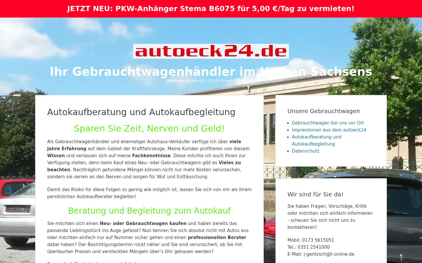 Screenshot of autoeck24.de