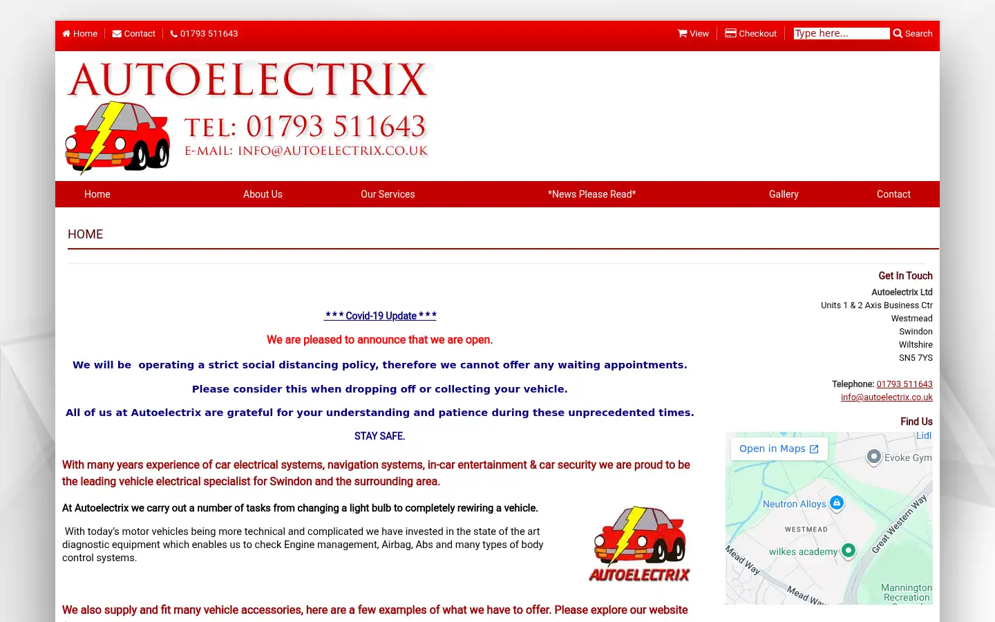 Screenshot of autoelectrix.co.uk