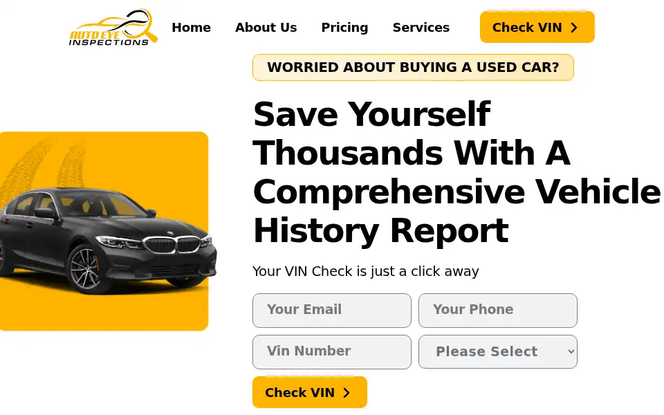 Screenshot of autoeyeinspections.com