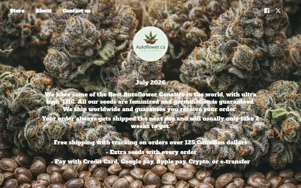 Screenshot of autoflower.ca