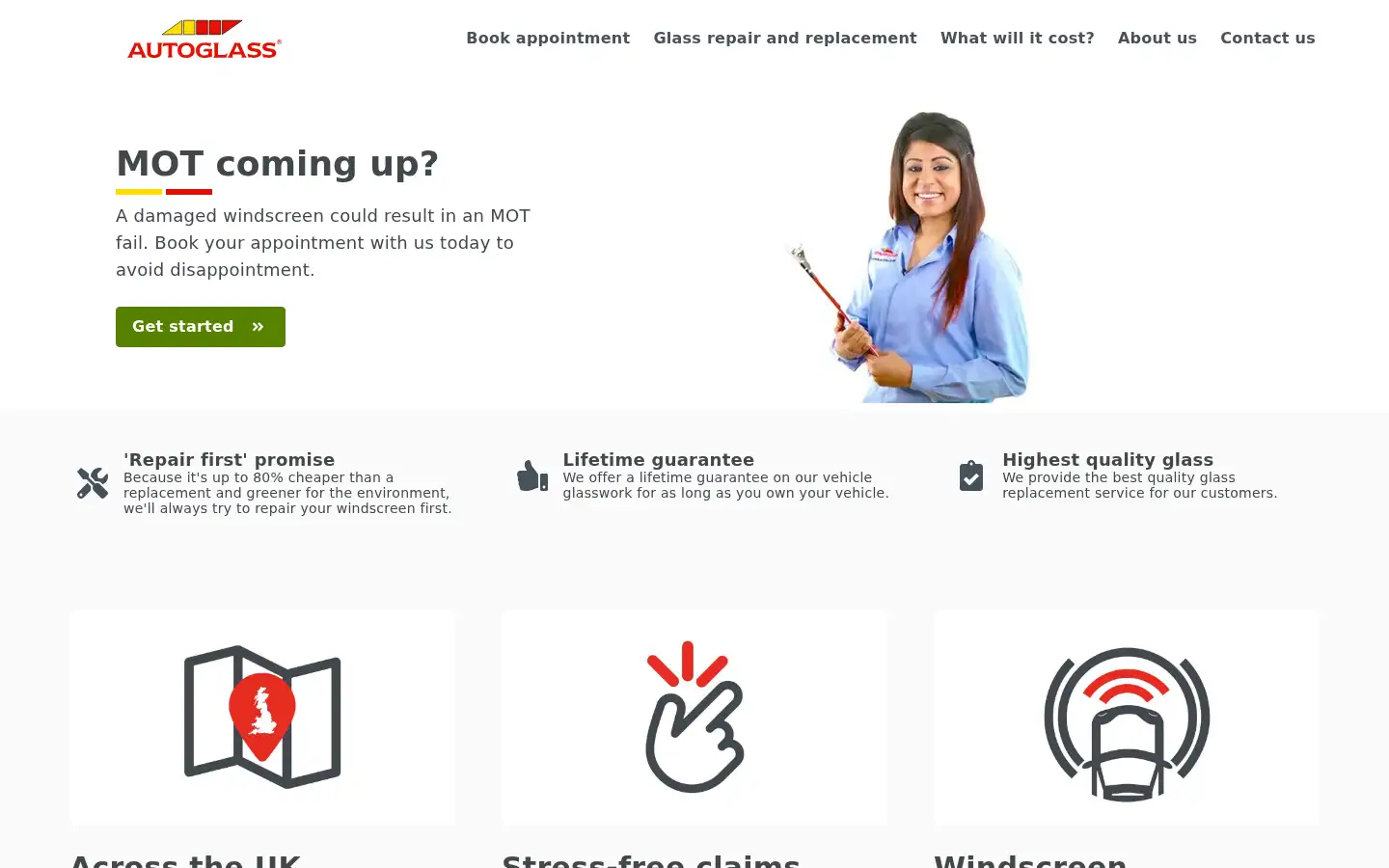 Screenshot of autoglass.co.uk