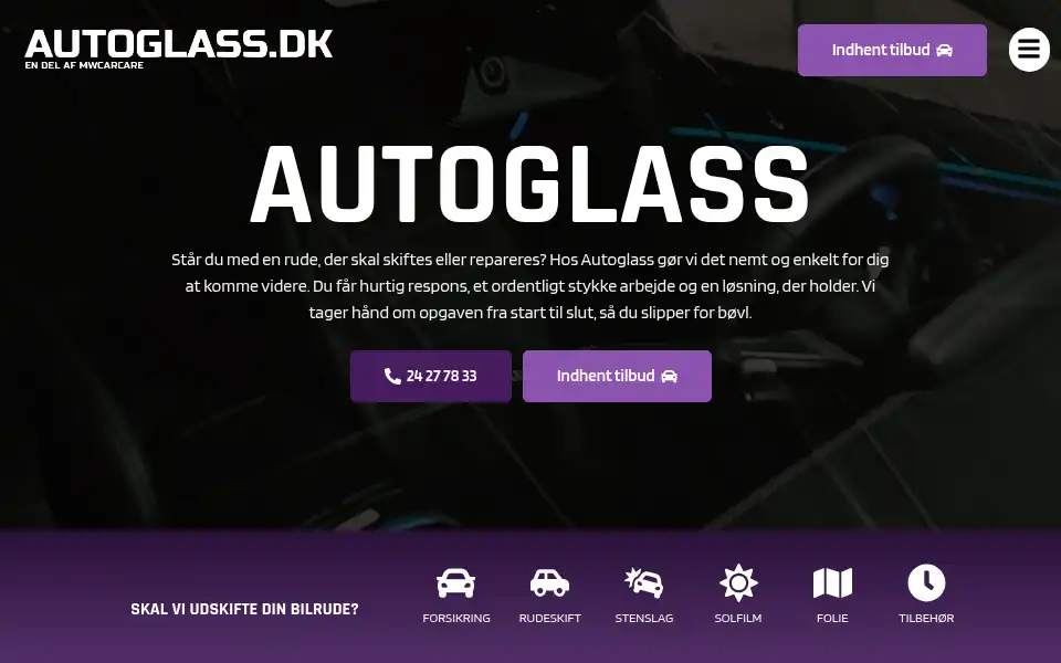 Screenshot of autoglass.dk