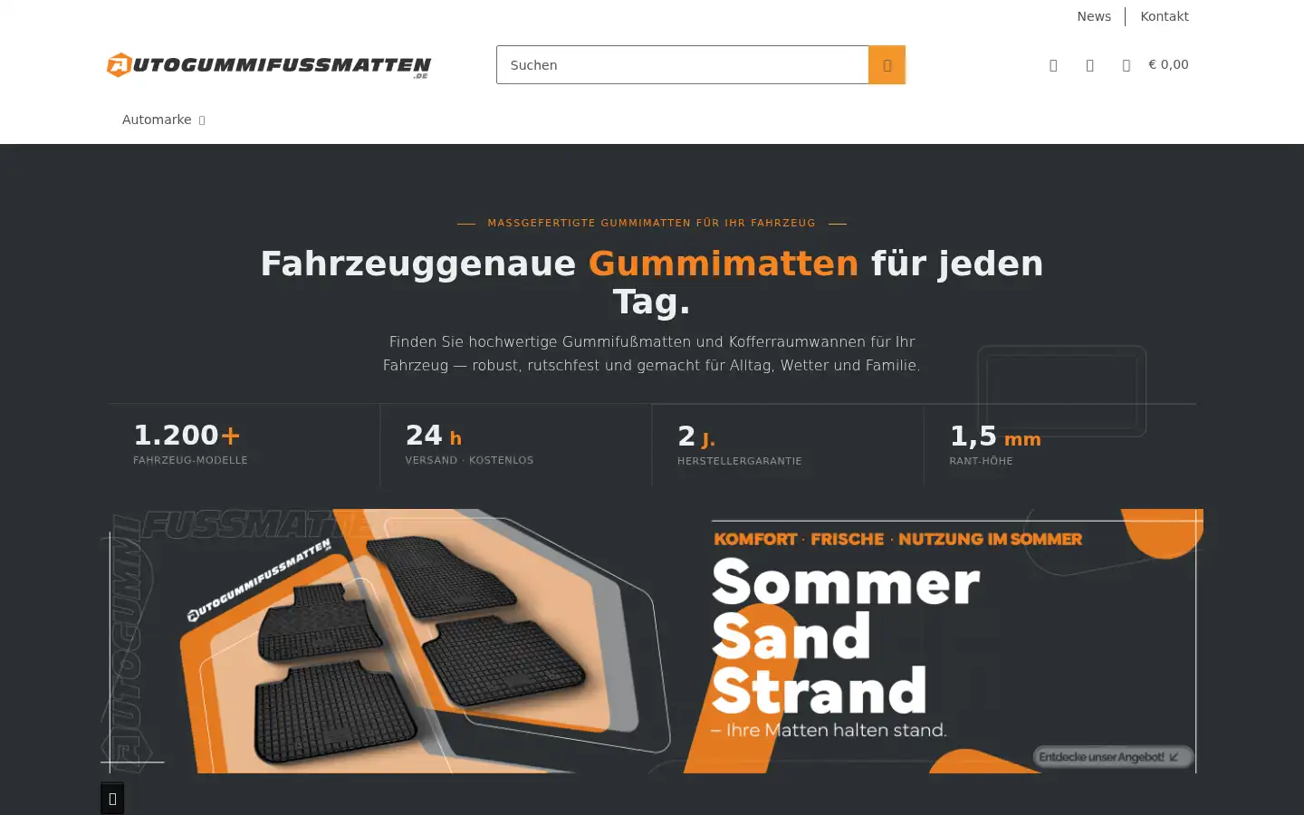 Screenshot of autogummifussmatten.de