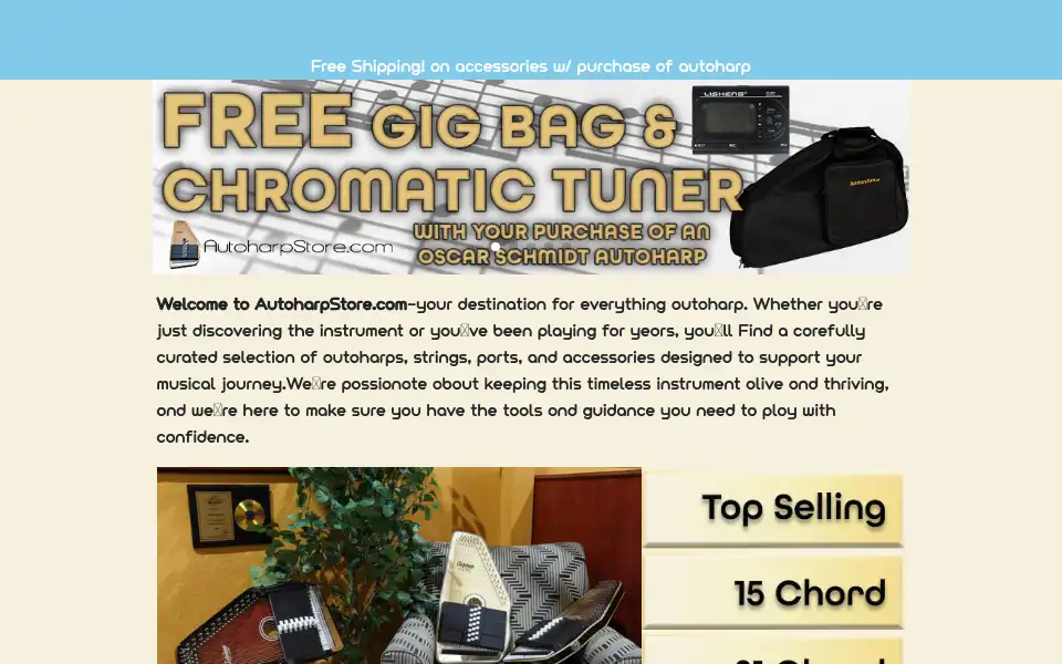 Screenshot of autoharpstore.com