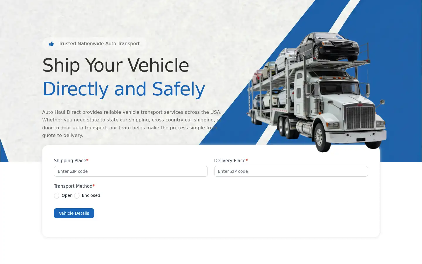 Screenshot of autohauldirect.com