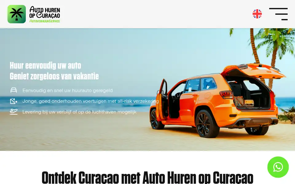 Screenshot of autohurenopcuracao.nl