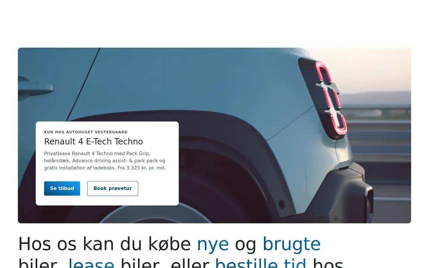 Screenshot of autohuset-vestergaard.dk