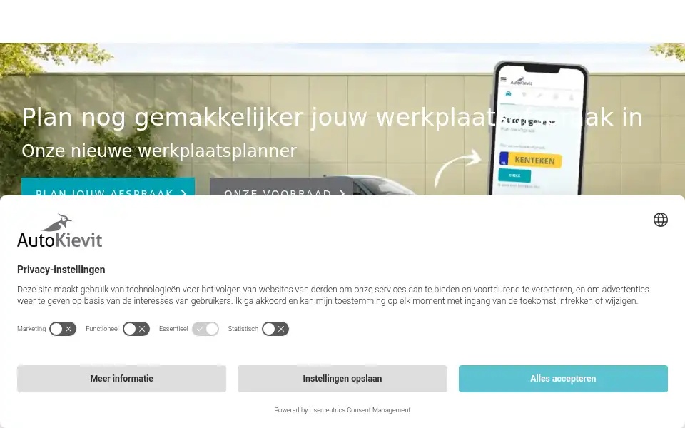 Screenshot of autokievit.nl