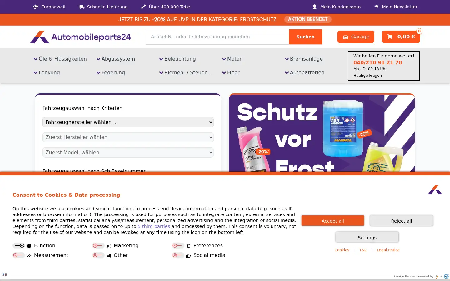 Screenshot of automobileparts24.de
