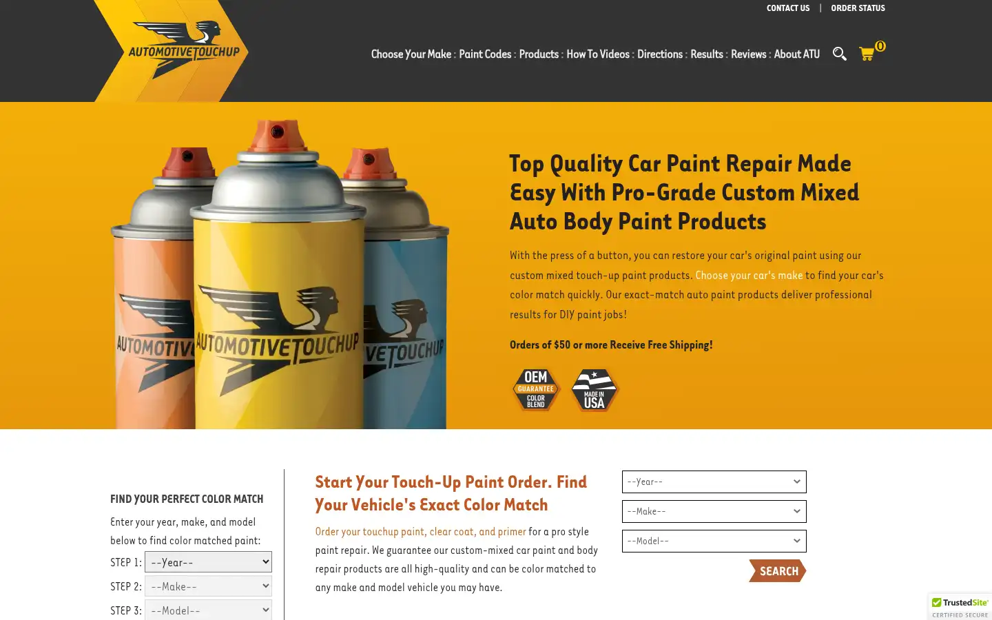 Screenshot of automotivetouchup.com
