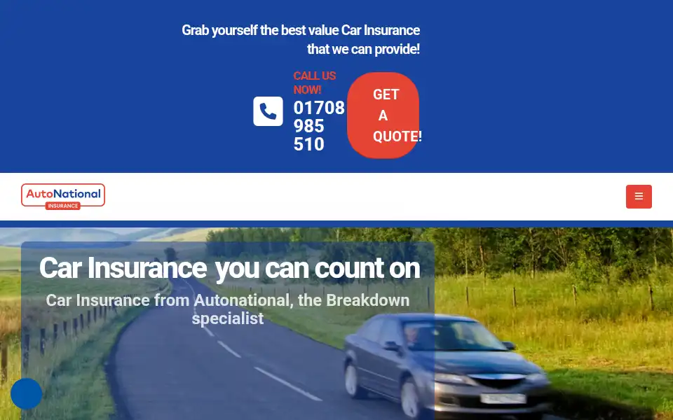Screenshot of autonationalinsurance.co.uk