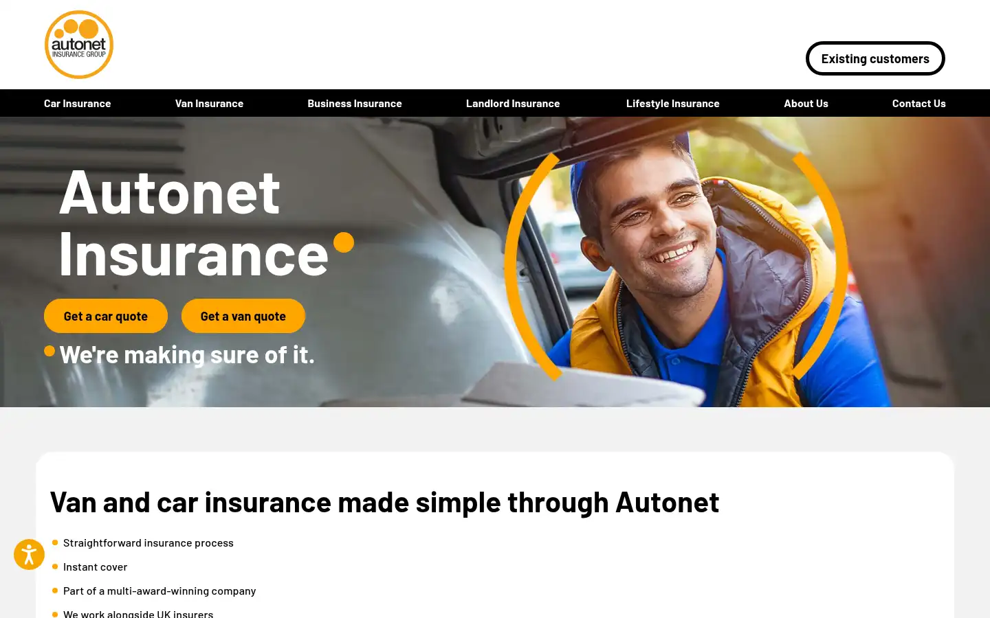 Screenshot of autonetinsurance.co.uk