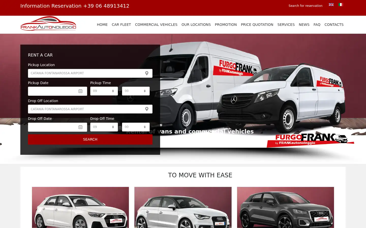 Screenshot of autonoleggiofranksrl.it