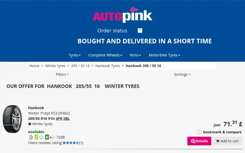 Screenshot of autopink-shop.co.uk