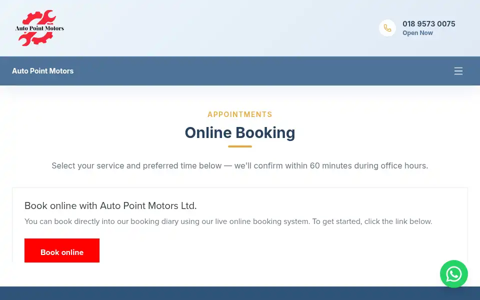 Screenshot of autopointmotorsltd.co.uk