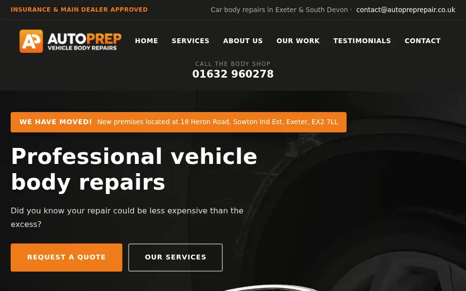 Screenshot of autopreprepair.co.uk