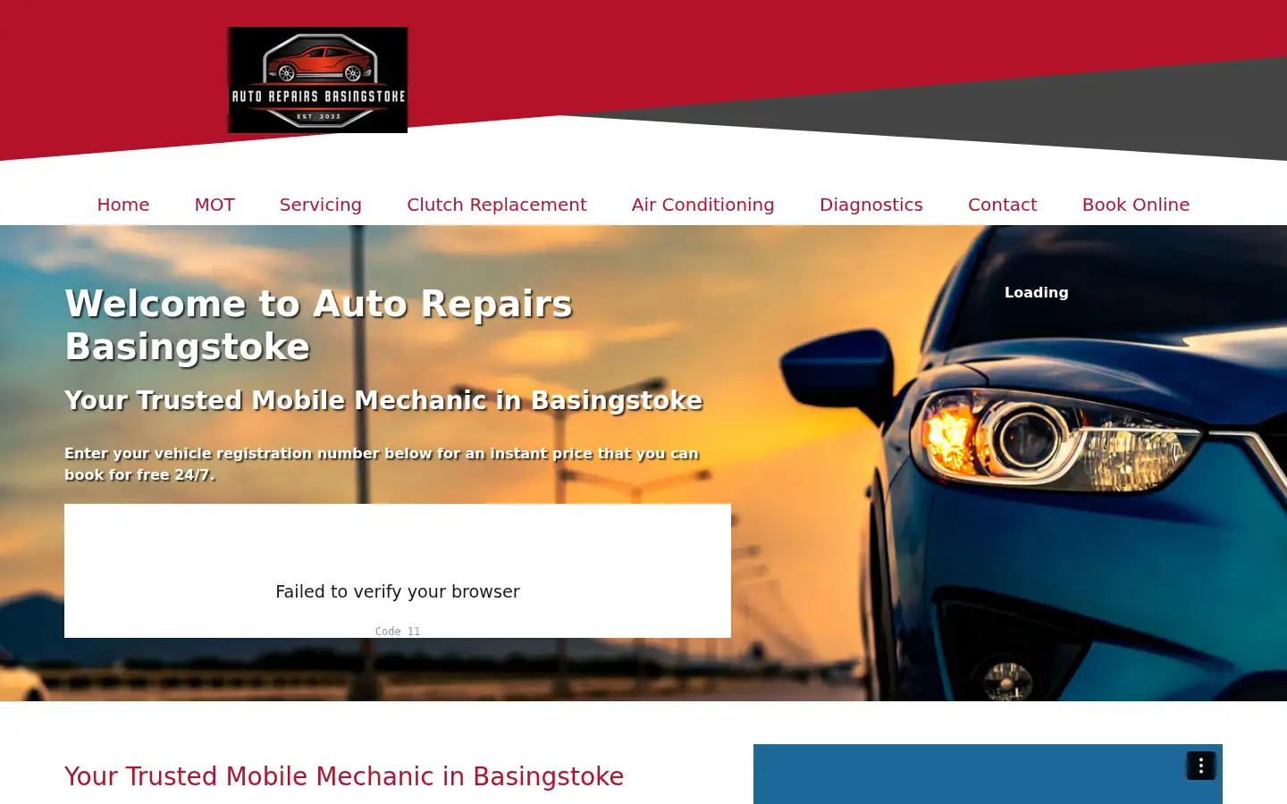 Screenshot of autorepairsbasingstoke.co.uk