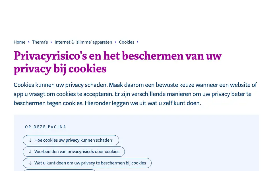 Screenshot of autoriteitpersoonsgegevens.nl
