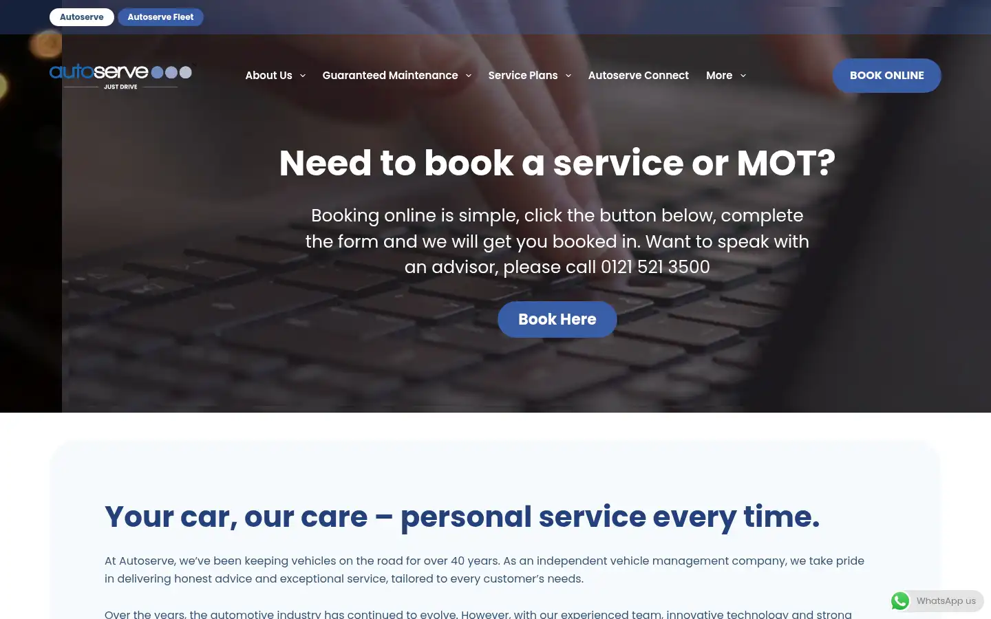 Screenshot of autoserve.co.uk