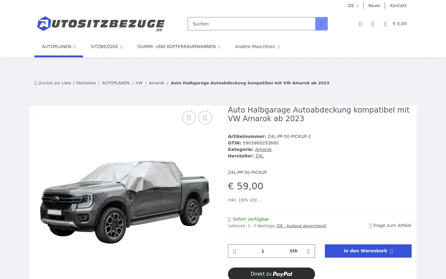 Screenshot of autositzbezuge.de