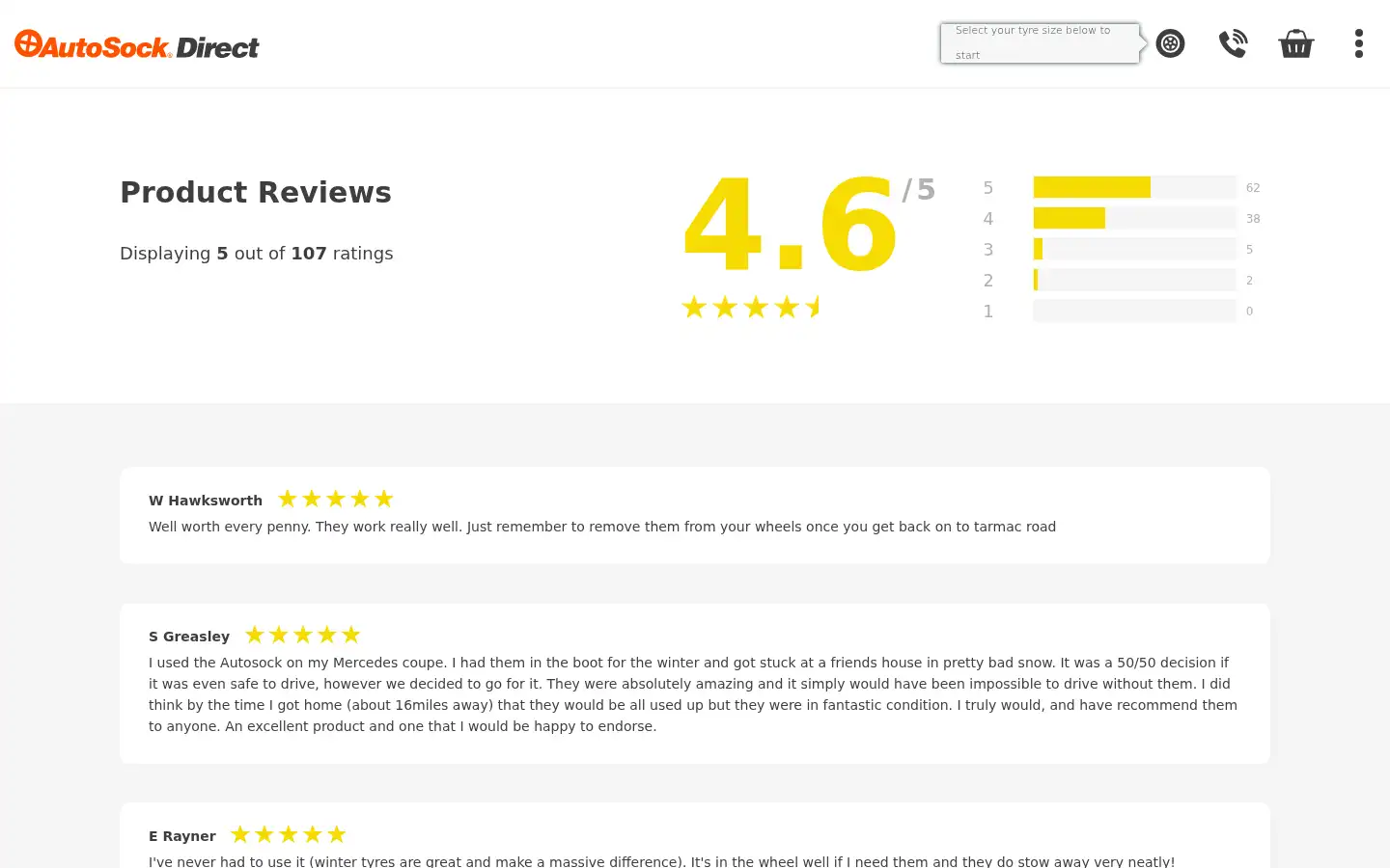 Screenshot of autosockdirect.co.uk