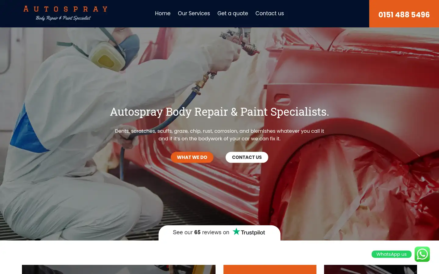 Screenshot of autospraybodyrepair.co.uk