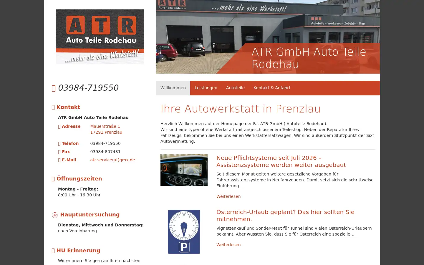 Screenshot of autoteile-rodehau.de