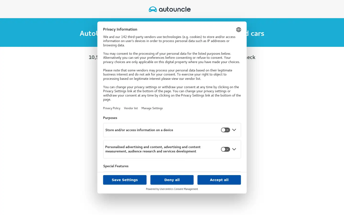 Screenshot of autouncle.com