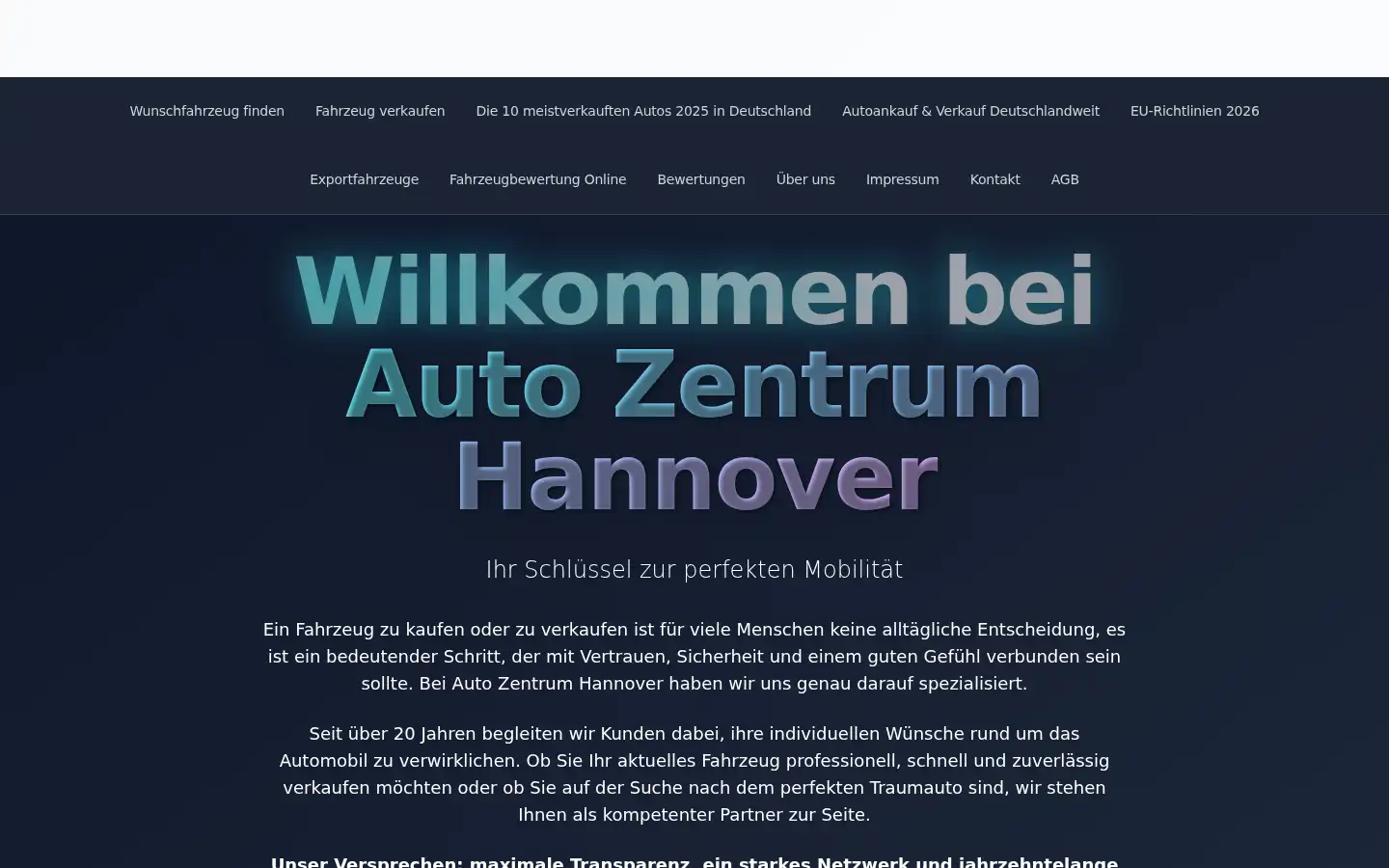 Screenshot of autozentrumhannover.de