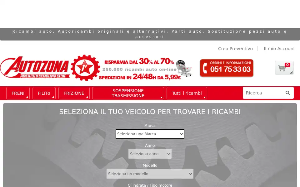 Screenshot of autozona.it