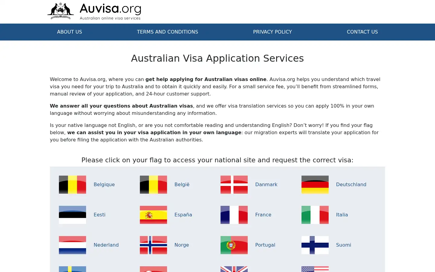 Screenshot of auvisa.org