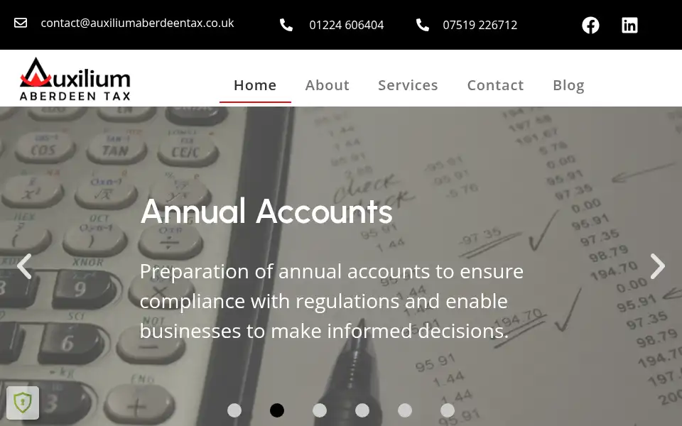 Screenshot of auxiliumaberdeentax.co.uk