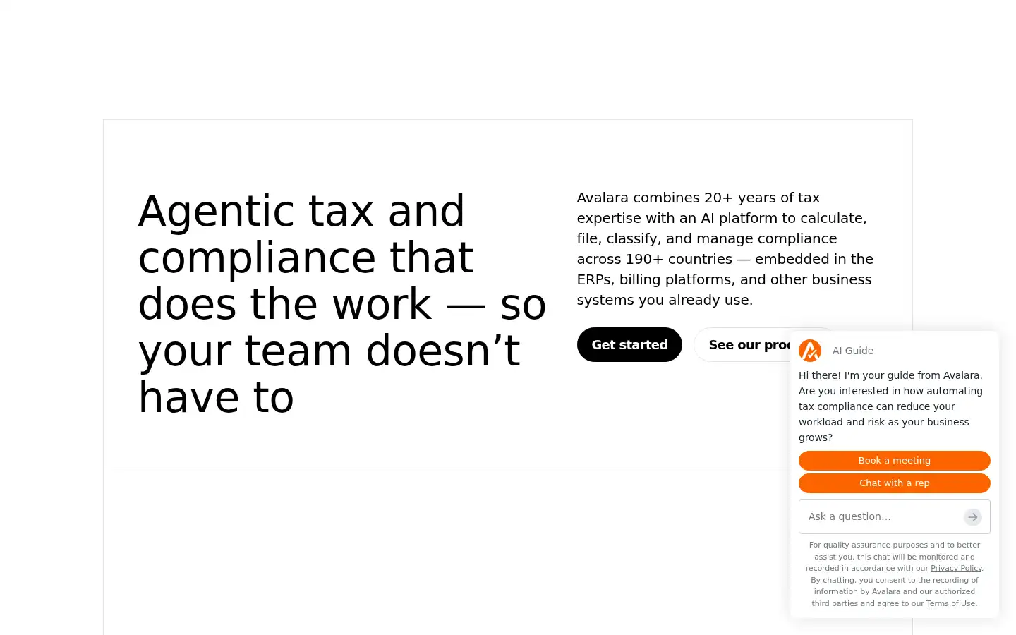 Screenshot of avalara.com