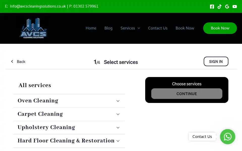 Screenshot of avcscleaningsolutions.co.uk