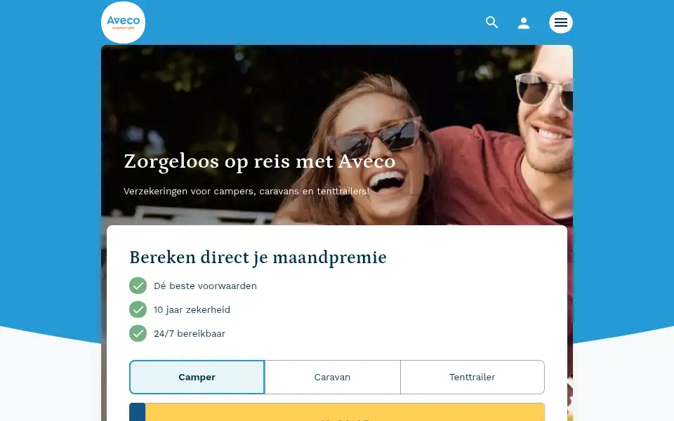 Screenshot of avecoverzekeringen.nl